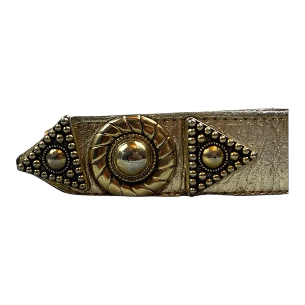 Vintage Leatherock Belt Women's LRG Textured Embellished Jewels Fashion USA Made